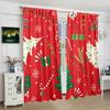 2 Pieces - Christmas Print Curtains - Polyester Material - Bedroom, Living Room, Study Private Curtains - Customizable Patterns