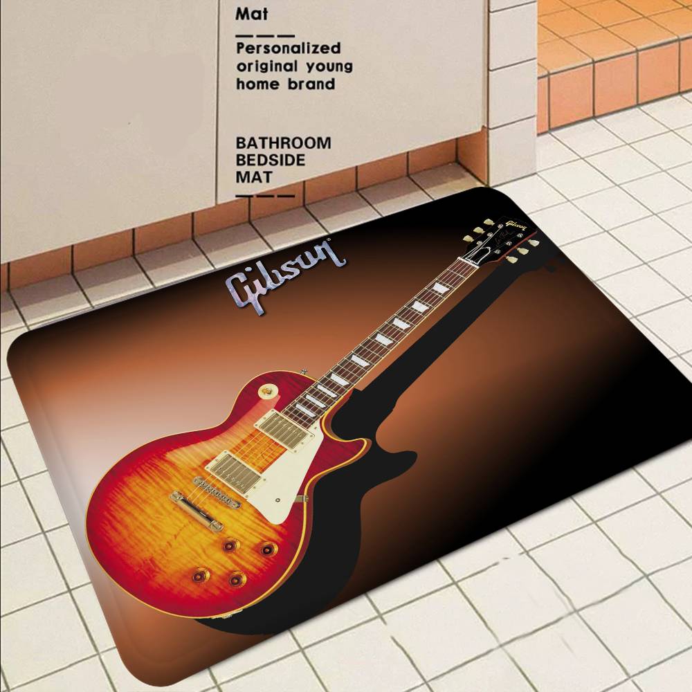 Коврик для пола с логотипом гитары Gibson, стиль INS, мягкий ковер для пола в спальне, коврик для прачечной, противоскользящие коврики для прикроватной зоны
