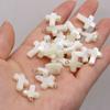 10Pcs Natural Shell Cross Pendant,Women's Men's Charms for Jewelry Making Necklace Accessories DIY Easter Gifts 13x21mm