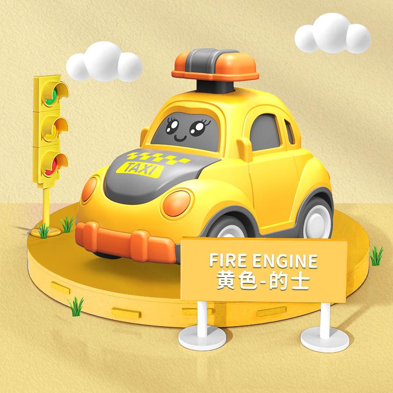 Plastic Police Car Toy with Rotating Light and Movable Wheels Educational Vehicle Model for Kids Interactive Playset
