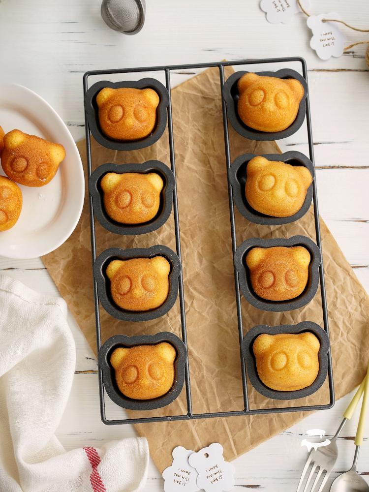 Chiyoda 8-Cavi Cartoon Panda Madeleine Baking Tray 3D Bear Cake Mold Chinese Sle Pure Color Kitchen Baking Utensils