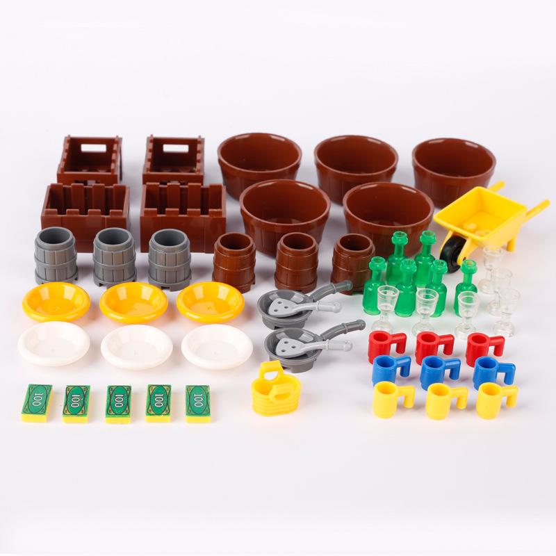 Scene Decoration Small Particles Building Block Accessories Minifigures Life Food Animal Compatible Parts Parts Toys