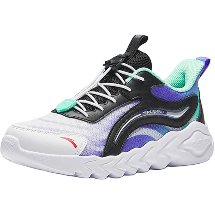 Anta Kids Mesh Comfortable Versatile Breathable Low-Top Running Shoes Kids Sneakers White Black Purple A12435503-6