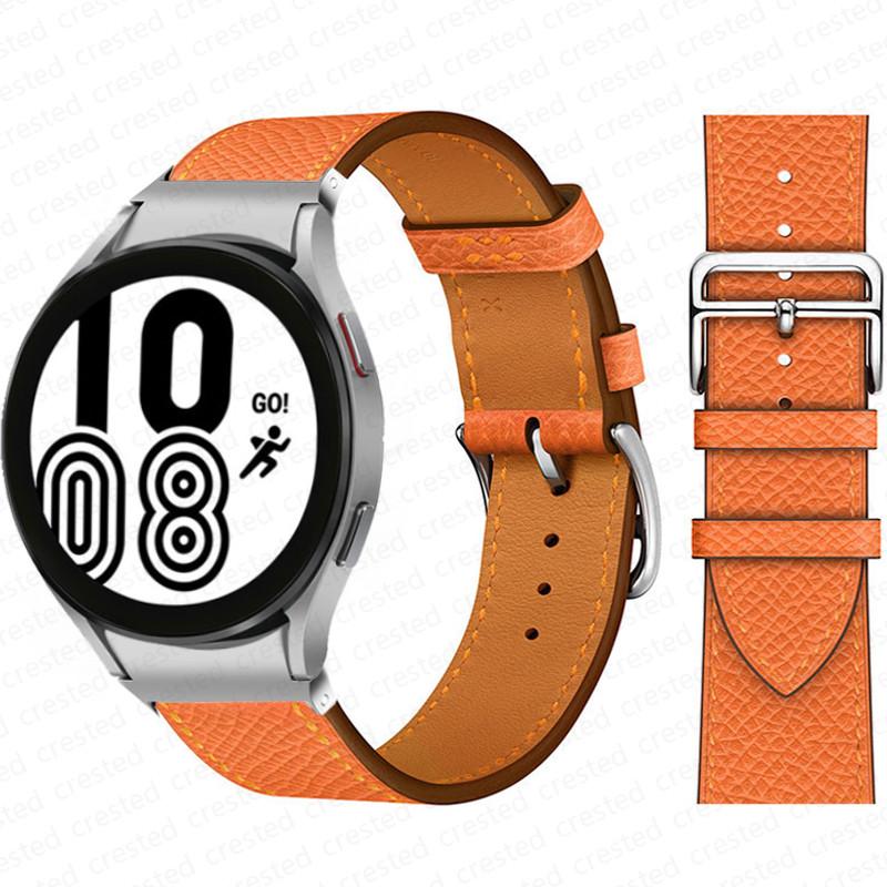 20mm Band For Samsung Galaxy Watch 6 4 classic/5 Pro 44mm 40mm 47mm 43mm 45 No Gaps Leather Bracelet Correa Galaxy Watch 6 Strap