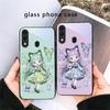 Q-версия Синяя Бабочка Для Samsung Galaxy A30 A31 A32 A33 A34 A35 A42 A30s A20 A25 A26 A51 A56 A54 A72 A73 70 Стеклянный Чехол для Телефона