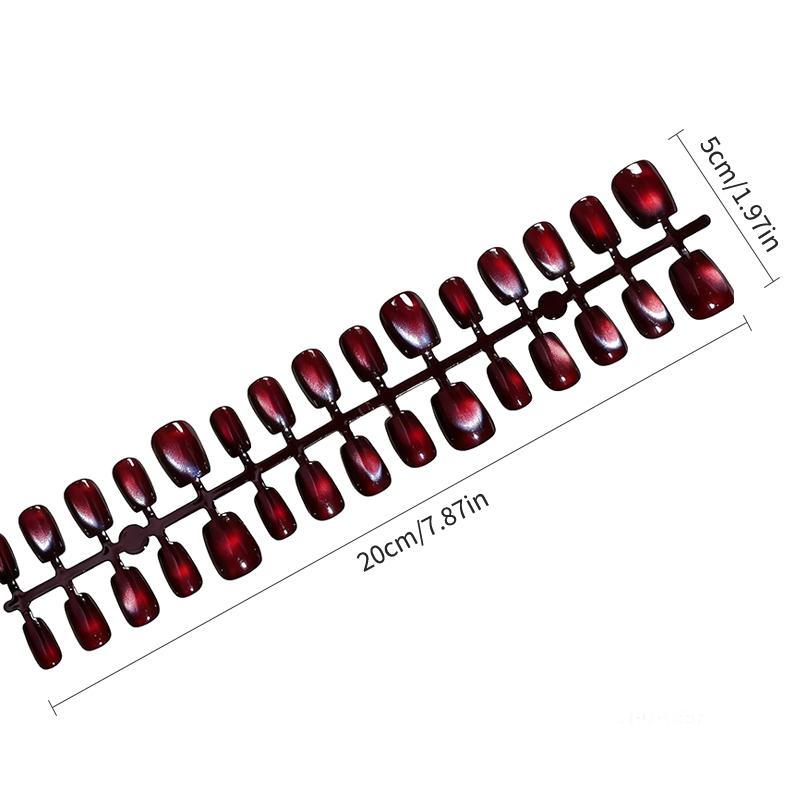 30Pcs Aurora Cat Eye Almond Handmade Press On Nails Color Fake Nails False Nails Artificial Nails Reusable Nail Tips Art UñAs