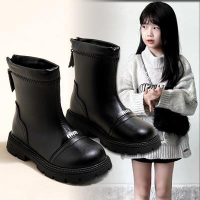 Ботинки для девочек Осень и зима Новый стиль Детская мода Ботинки Martin с короткими рукавами Одинарные ботинки Ботинки принцессы Стильные ботинки для детей среднего возраста