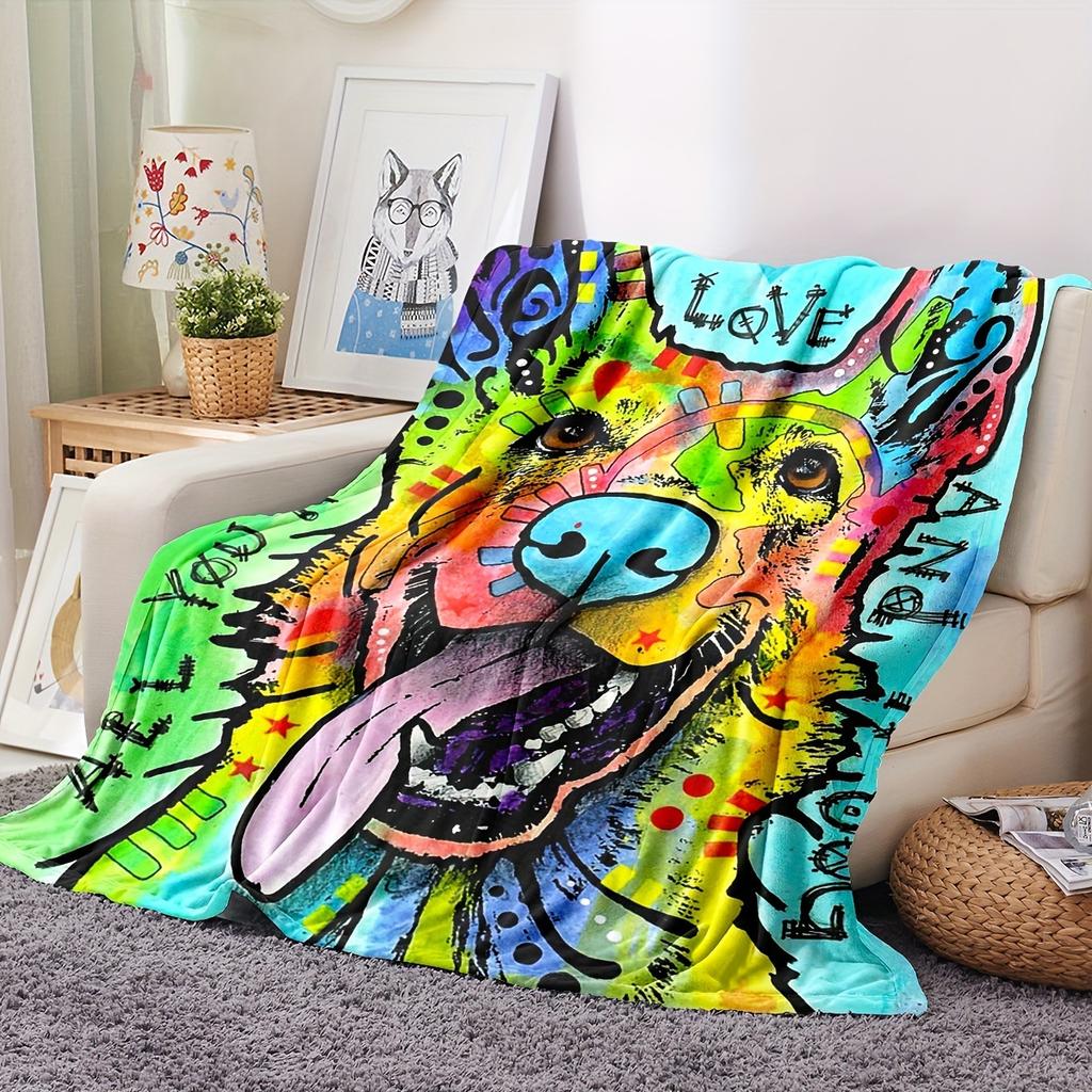 German Shepherd Flannel Blanket Pet Dog Blanket Home Office Blanket Nap Blanket Living Room Sofa Camping Blanket