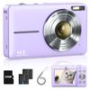Lecran Digital 1080P Video Auto AF HD Image USB C Inch IPS 32g Memory Card Purple Camera, 44MP, Recording, Focus, Function, Camera, Stabilization,