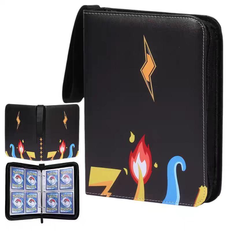 Card Album 4-Pocket Binder 50 Pages 400 Slots PU Leather Pikachu Trading Card Holder