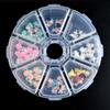 Round Beads Organizer Empty Storage Box Jewelry Container Nail Art Rhinestones Case 8 Grids