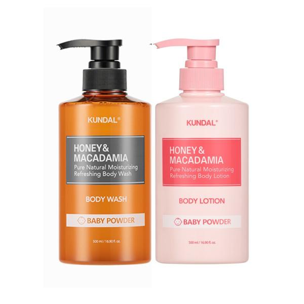 KUNDAL Набор Pure Body Wash 500 мл + Body Lotion 500 мл, корейская косметика с приятным ароматом