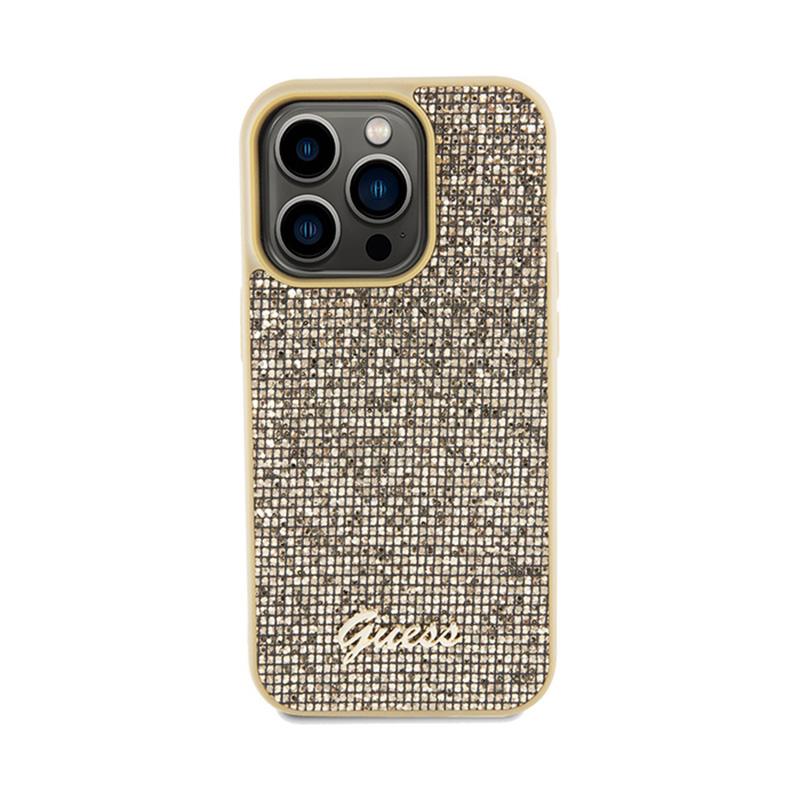 Guess Disco Metal Script - Etui Iphone 14 Pro (Złoty)