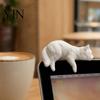 Полка для кошек Декор Милая фигурка Декор для компьютерного монитора, 3D-печатный топпер для экрана ТВ, Маленький котенок Украшение для приборной панели автомобиля, Зеркало заднего вида,
