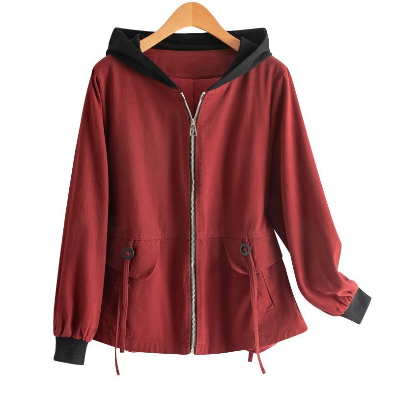 Women's Short Coat Denim Spring and Autumn New European Fashion Trend Jacket Top Hooded Windbreaker Trend