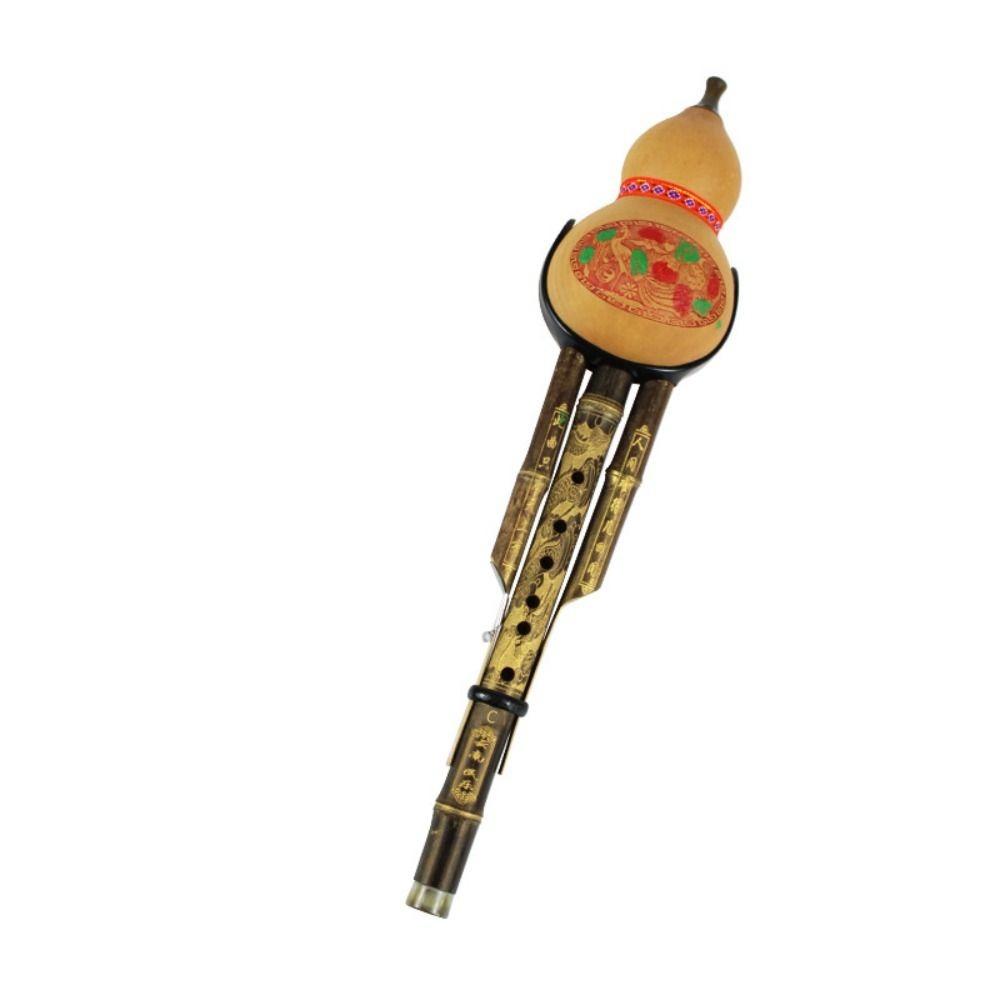 Double sounds Gourd Flute Black Bamboo Hulusi Easy To Play Gourd Bamboo Flauta  Beginner