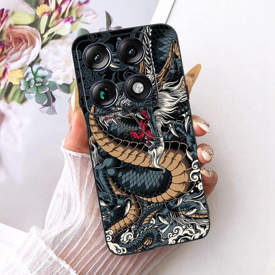 Для Motorola Signature 5G Модный Стиль Элегантный Расписной Чехол-Крышка для Телефона Moto X70 Air Pro Мягкий Силиконовый Черный ТПУ Чехол