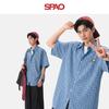 Мужская клетчатая футболка с принтом медведя SPAO