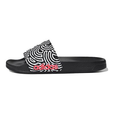 Adilette Shower Удобные Спортивные Резиновая Подошва Нескользящие Шлепанцы Женская Обувь Черный Белый FX1200