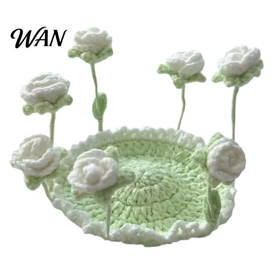 Diy Flower Coaster Set Blooming Crochet Kit, 3D Cup Mat for Coffee Tea Personalized Home Decor Mugs, DIY Craft Set, Heat-Insulating Non-Slip