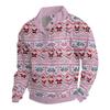 Men's Christmas Cotton Pullover Long Sleeve Outdoor Shirt Vintage Corduroy Button Stand Collar Shirt Casual Sweatshirt Christmas Print Top