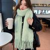 Versatile Sweet and Cute Candy Color Scarf Winter Thickened Warm Shawl Mohair Solid Color Couple Scarf