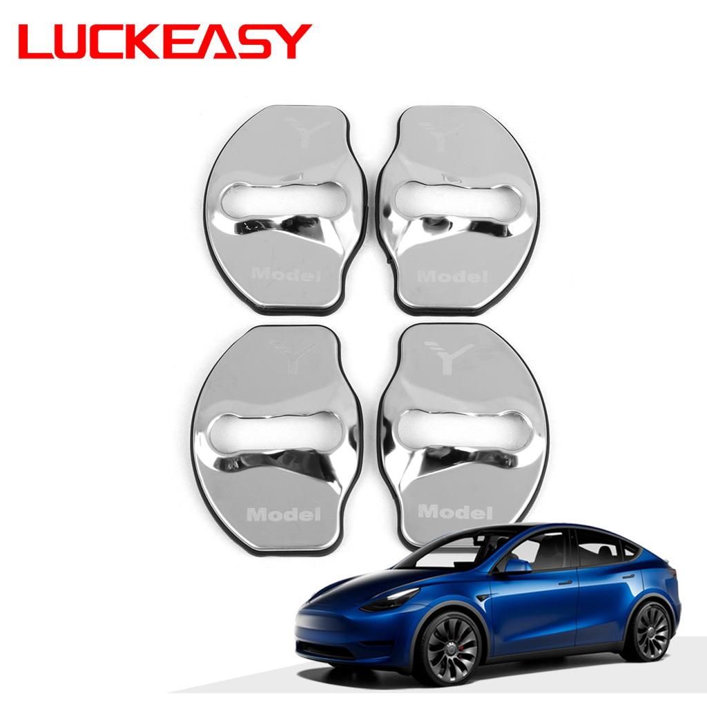 LUCKEASY подходит для Tesla Model Y, автомобильный дверной замок, защитная крышка, автомобильный дверной замок, антикоррозийное украшение