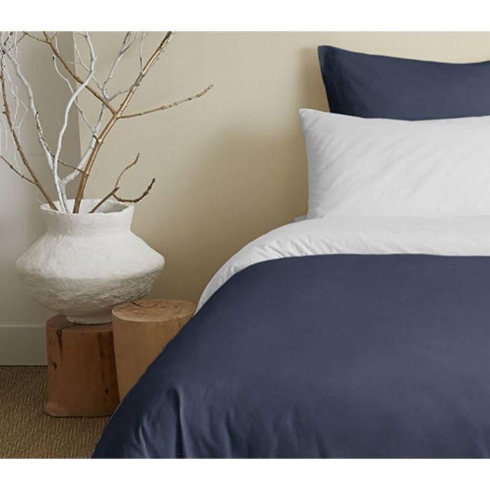 Pack complet 6 pièces Marine/Blanc réversible housse de couette pour lit 140 x 190 cm