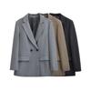 Women's Collar Long Sleeved Casual Suit Jacket with Shoulder Pads and Loose Fit