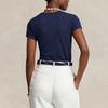 Polo Ralph Lauren SS23 Вышитая Однотонная Футболка с Коротким Рукавом и Круглым Вырезом Женские Топы Темно-Синий WMPOKNINCU20702-410