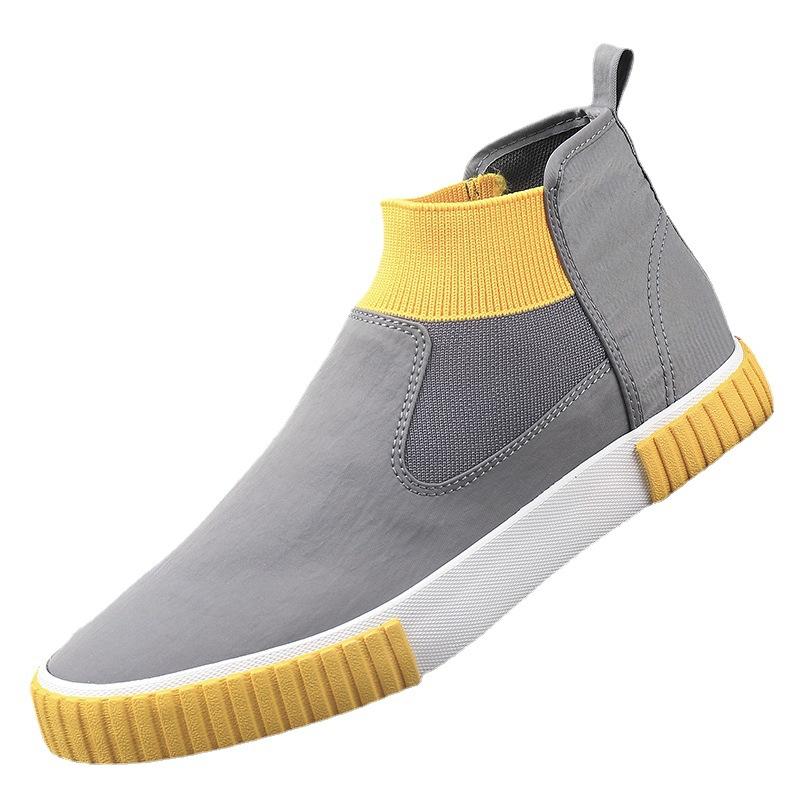 Spring new men's shoes canvas shoes casual shoes breathable lazy shoes fashion break high top shoes flat baseplate shoes