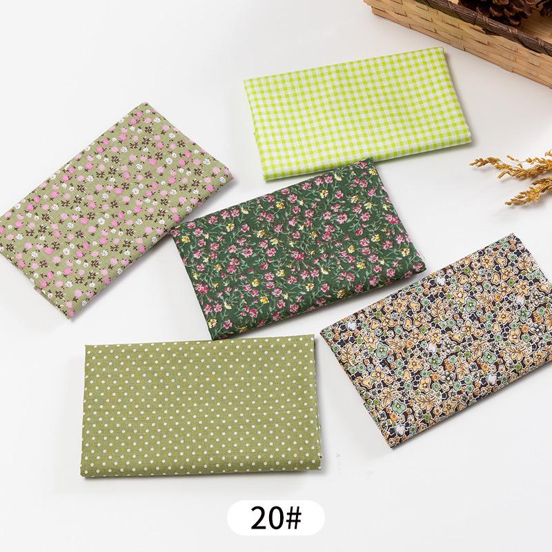 5pcs / Lot Printed Patchwork Cotton Fabric Doll Handmade Accessories Floral Fabrics for DIY