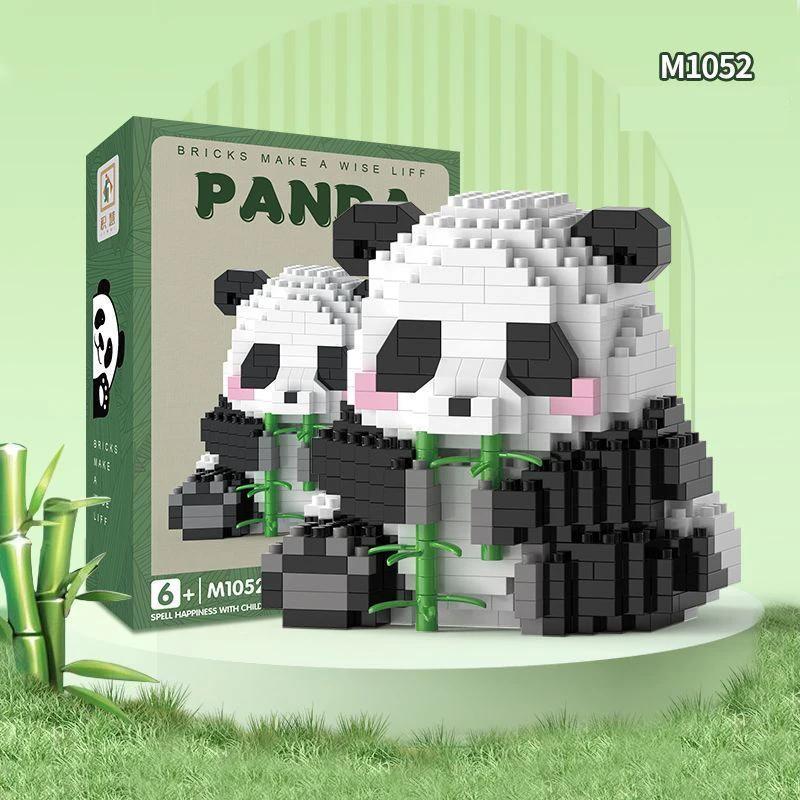 500PCS Creative Cute Mini Panda Building Blocks Micro Bricks Assemble Decoration Toy With Box Birthday Gift for Boys and Girls