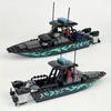 89 шт. Городская Полиция Moc SWAT Черный Камуфляж Морской Скоростной Катер Штурмовой Катер Модель Маленький Пазл Строительный Блок Игрушка Аксессуары
