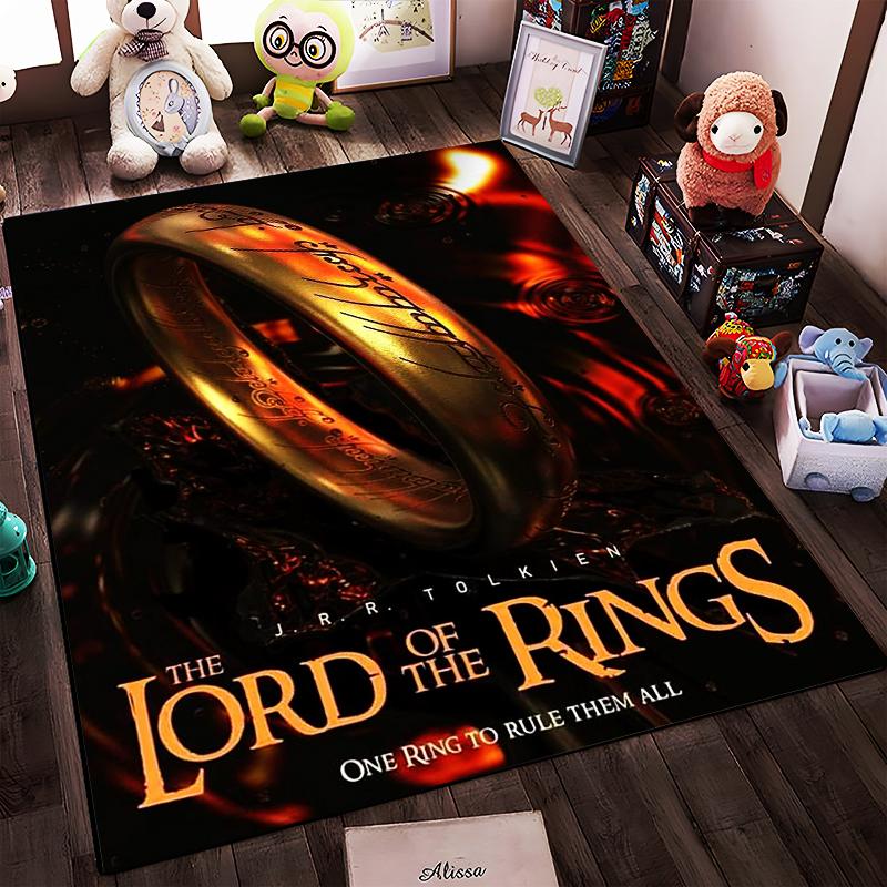The Lord of the Rings patterned flannel non-slip rug, perfect for rooms, living rooms, home decor, and gifts