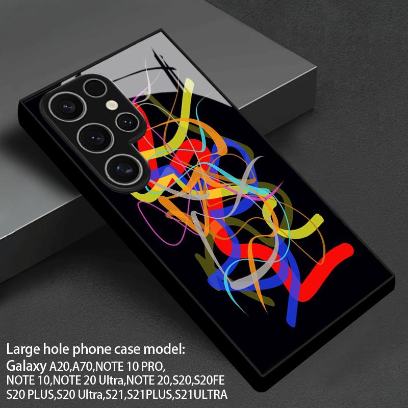 Яркий узор-каракули 2D Чехол для телефона Samsung S26 S25 S24 S23 S22 S21 S20 A56 A55 A36 Защитная крышка из закаленного стекла