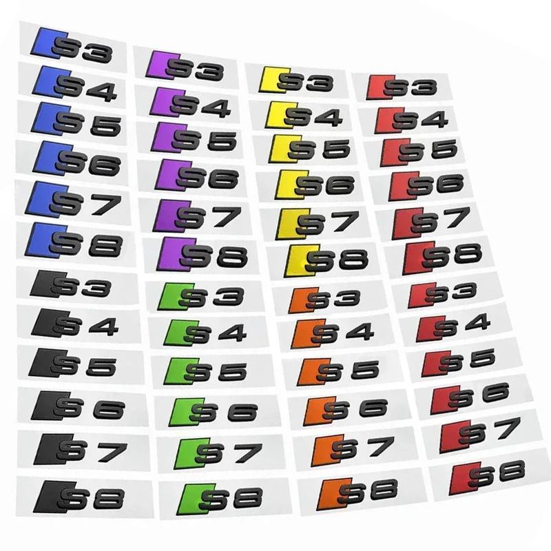 QR5 for M5 Sline S3 S4 S5 S6 S7 S8 R8 Small Big ABS Car Stickers Rear Trunk Badge Emblem Whole Body Decal Refitting Decoration
