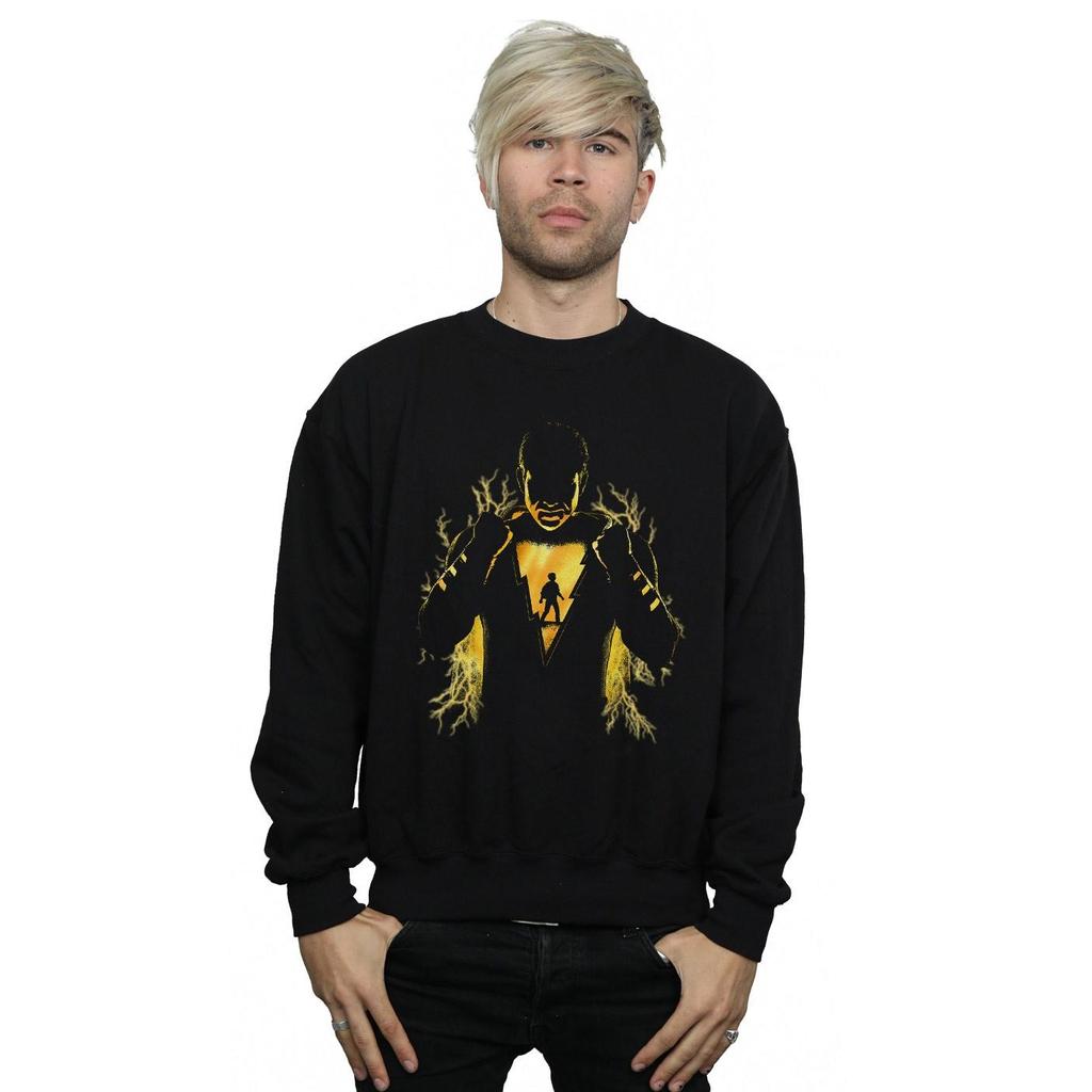 DC Comics Mens Shazam Lightning Silhouette Sweatshirt