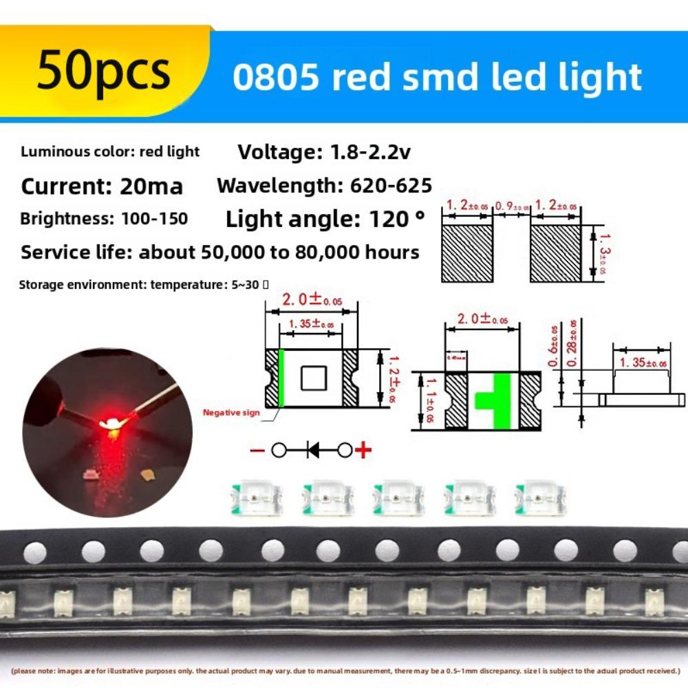 20 шт./50 шт. Профессиональные SMD светодиодные диоды 0805/0603 RGB Мультицветные SMT лампы Светодиодные чипы для DIY Электронные проекты