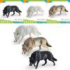 Childrens Static Pvc Wild Animal Figures Featuring Black And White Wolf Collectibles