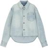 WE11DONE Washed Pocket Single-Breasted Long Sleeve Shirt Women Shirts Blue WD-DB2-24-351-W-SK
