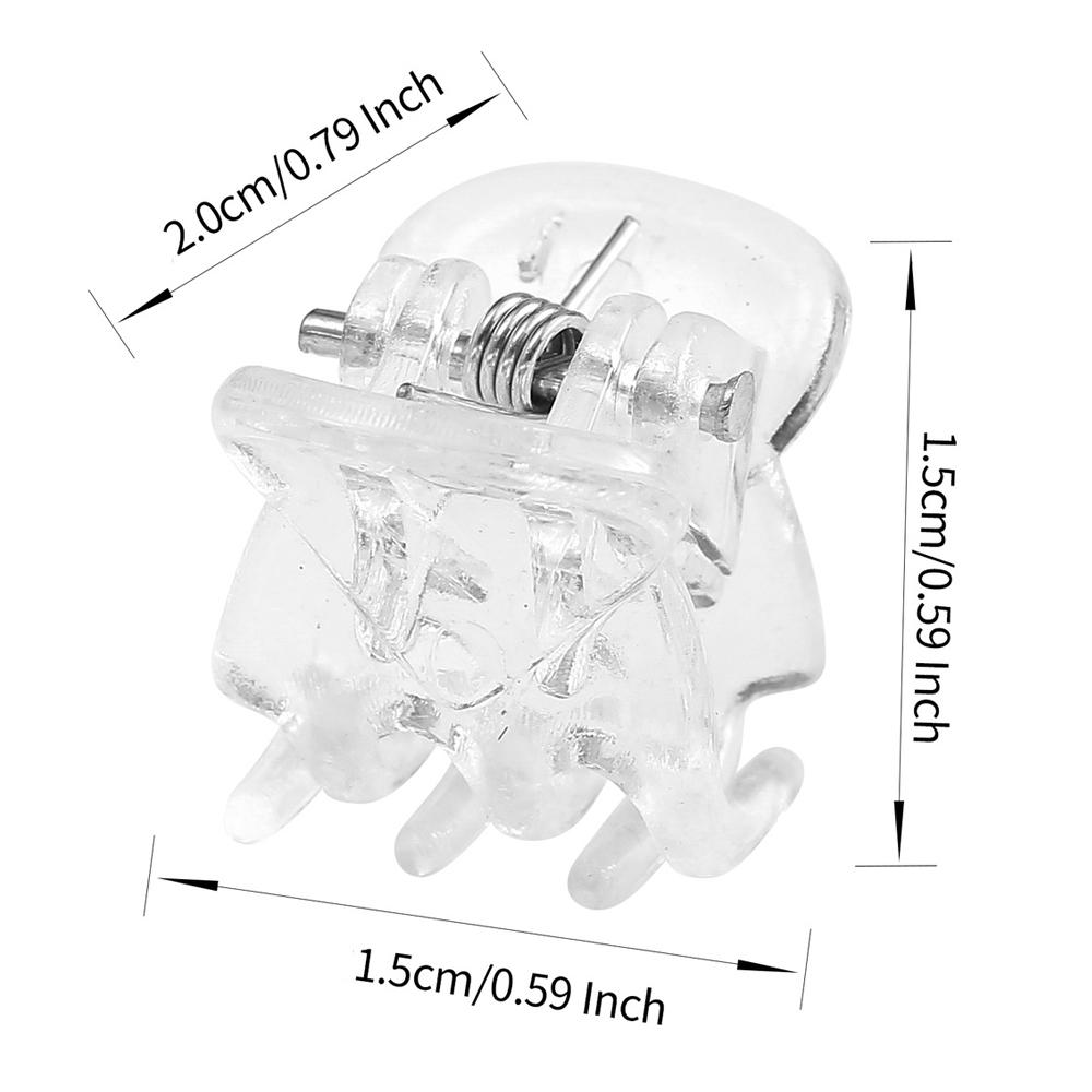 10 шт. Зажимы-крабы для волос для женщин 1,0 1,5 см Маленькие Черные Коричневые Прозрачные Пластиковые Мини-заколки Шпильки Аксессуары для укладки волос