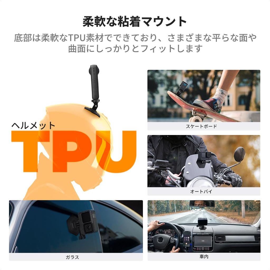 Concept Adhesive Mount for Set of Action Camera Mount Helmet Base Compatible with Camera Accessories K&F GoPro, 2, Kit, Mount, Insta360/DJI/GOPRO,