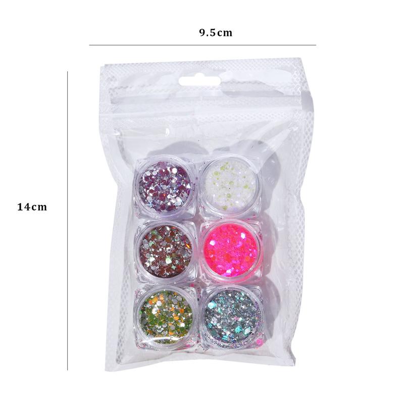 6 цветов, светоотражающие блестки для ногтей, двойной эффект, вспышка, блестящая пудра, блестки, супер блестящие украшения для дизайна ногтей