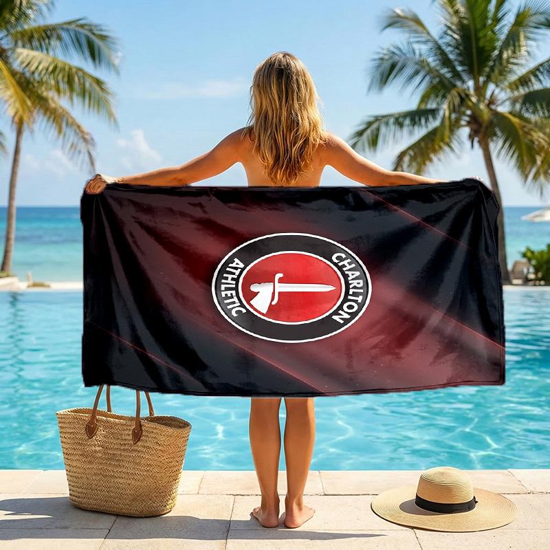 Клуб Charlton Athletic FC принт Быстросохнущее пляжное полотенце Микрофибра Впитывающее Портативное для путешествий Полотенце для плавания