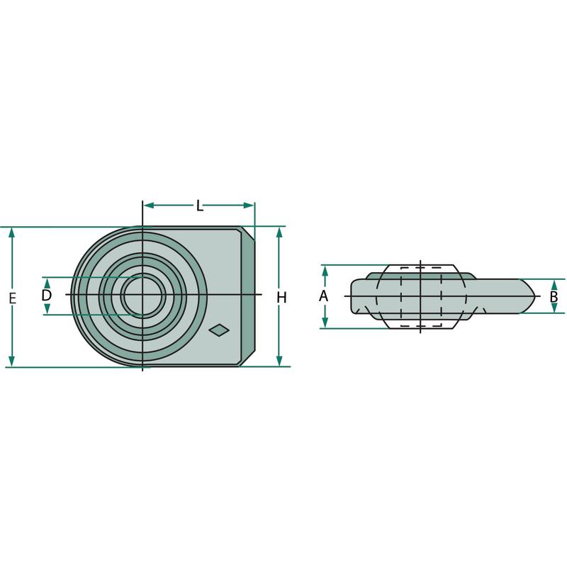 Lower link ball joint for welding, category 3, 45x65x24x37 , 12665