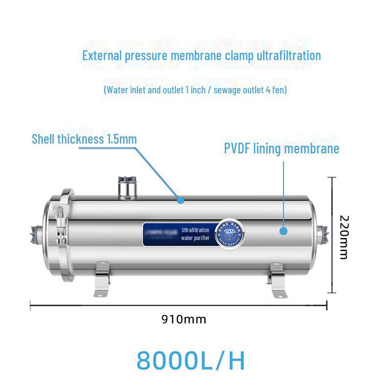 Ультрафильтрационный очиститель воды из нержавеющей стали для всего дома, для водопровода, скважины и использования на открытом воздухе