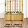 Wooden Raised Planter with Trellis, Raised Bed for Garden with Lattice and Drainage Holes for Climbing Plants