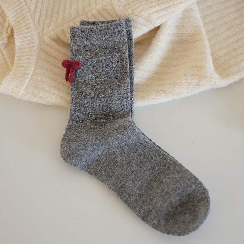 Socks, Rabbit Wool, Thickened Warm Bow, Dog Cat, Cute Socks, Piles Of Socks, Medium Socks