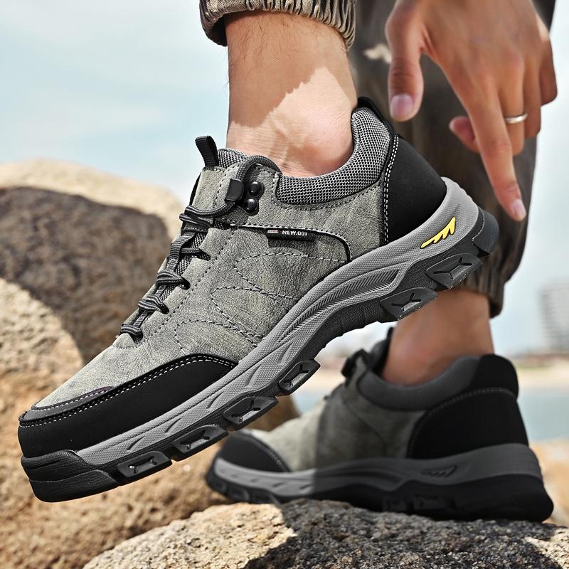 Autumn Men Outdoor Mountaineering Anti Slip Fashion Hiking Platform Wear-resistant Leather Casual Work Shoes Zapatillas Hombre